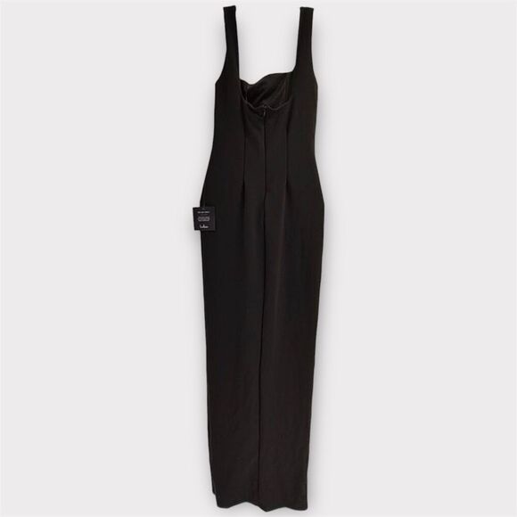 Lulus Inspiring Allure Black Square Neck Column Maxi Dress Size M NWT - Picture 10 of 13